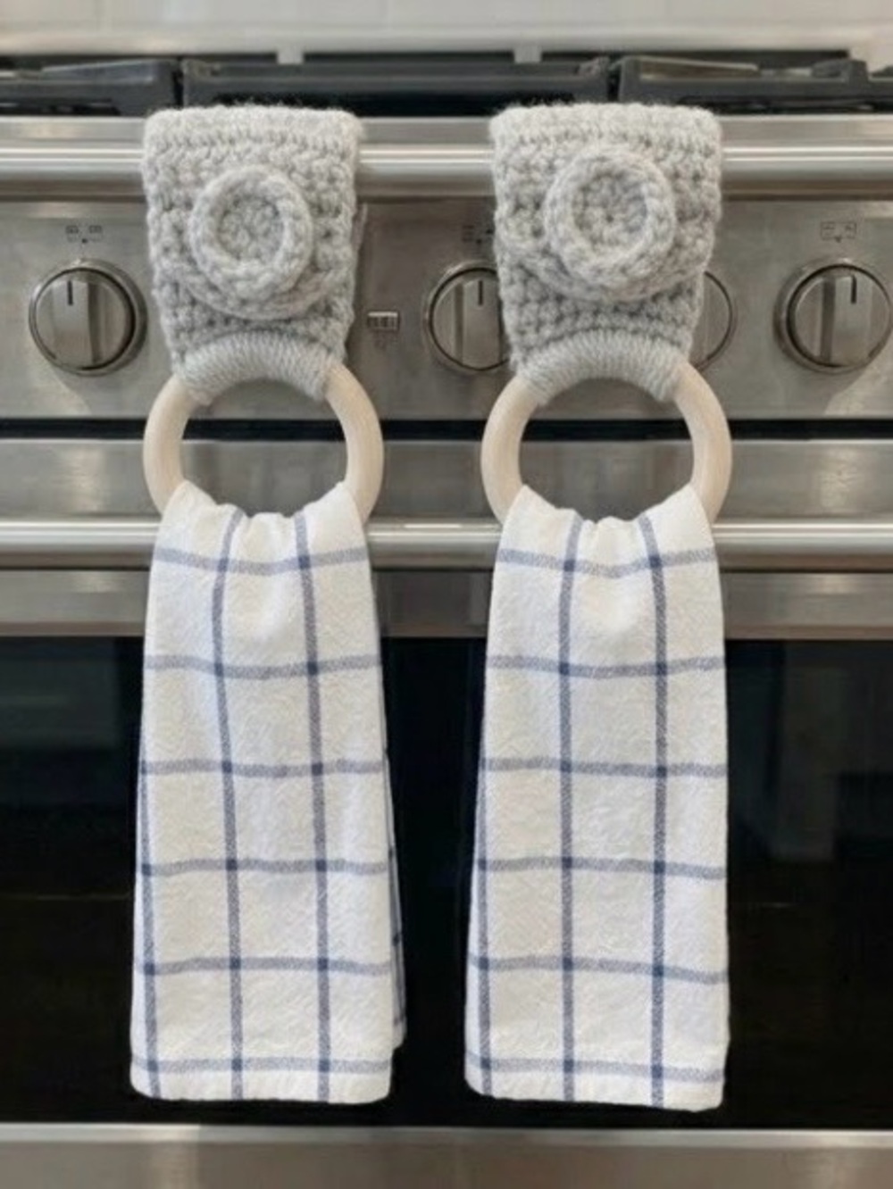 Crochet Towel Holders Set Of 2 - Pick Your Color